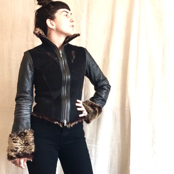 Y2K Firetrap Leather & Fur jacket - Picture 7 of 8